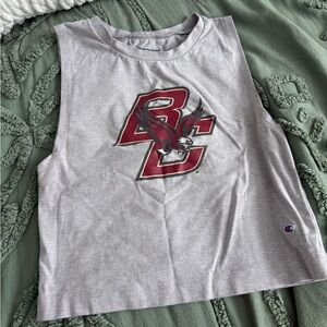 Champion Gray Muscle Tee with Red Graphic